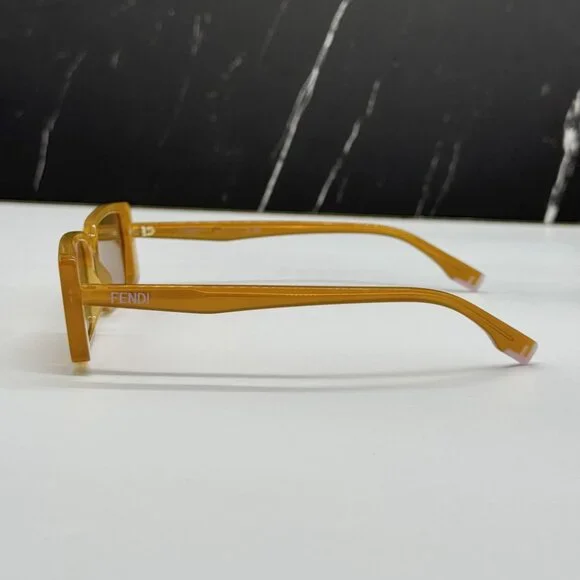 NEW FENDI FE40164I 44J SQUARE SUNGLASSES ORANGE WOMEN FENDI EYEWEAR NEW FENDI FE40164I 44J SQUARE ORANGE SUNGLASSES FENDI main image 2